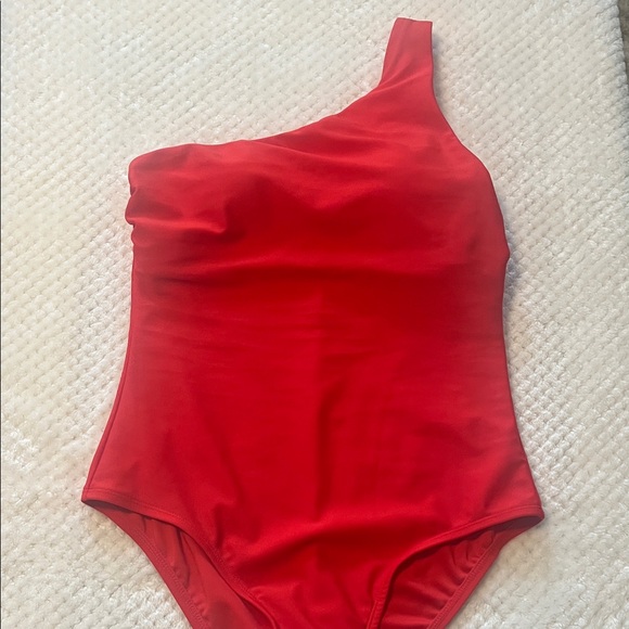 Kona Sol Womens One Piece Bathing Suit One Shoulder Red Tummy Control MED NWT - Picture 1 of 14